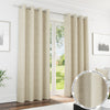 Knightsbridge Thermal Chenille Ready Made Eyelet Blackout Curtains Cream