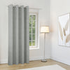 Knightsbridge Thermal Chenille Blackout Ready Made Eyelet Door Curtain 66 x 84 Grey