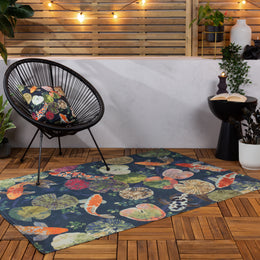 Koi Outdoor Indoor Washable 120cm x 170cm Rug Midnight