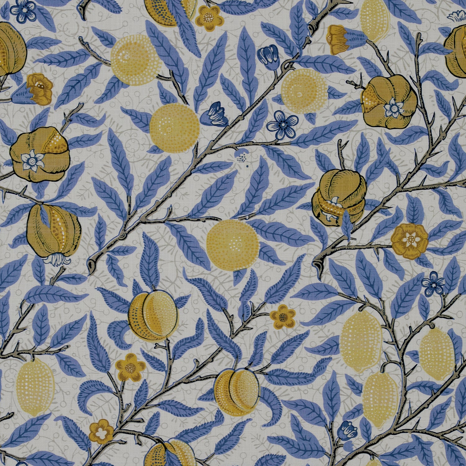 Heritage Fruits And Foliage Made to Measure Curtain Wedgewood Blue