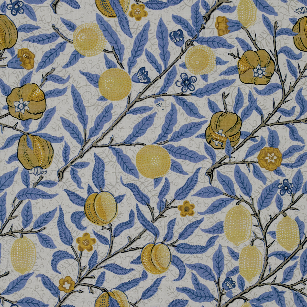 Heritage Fruits And Foliage Made to Measure Roman Blind Wedgewood Blue