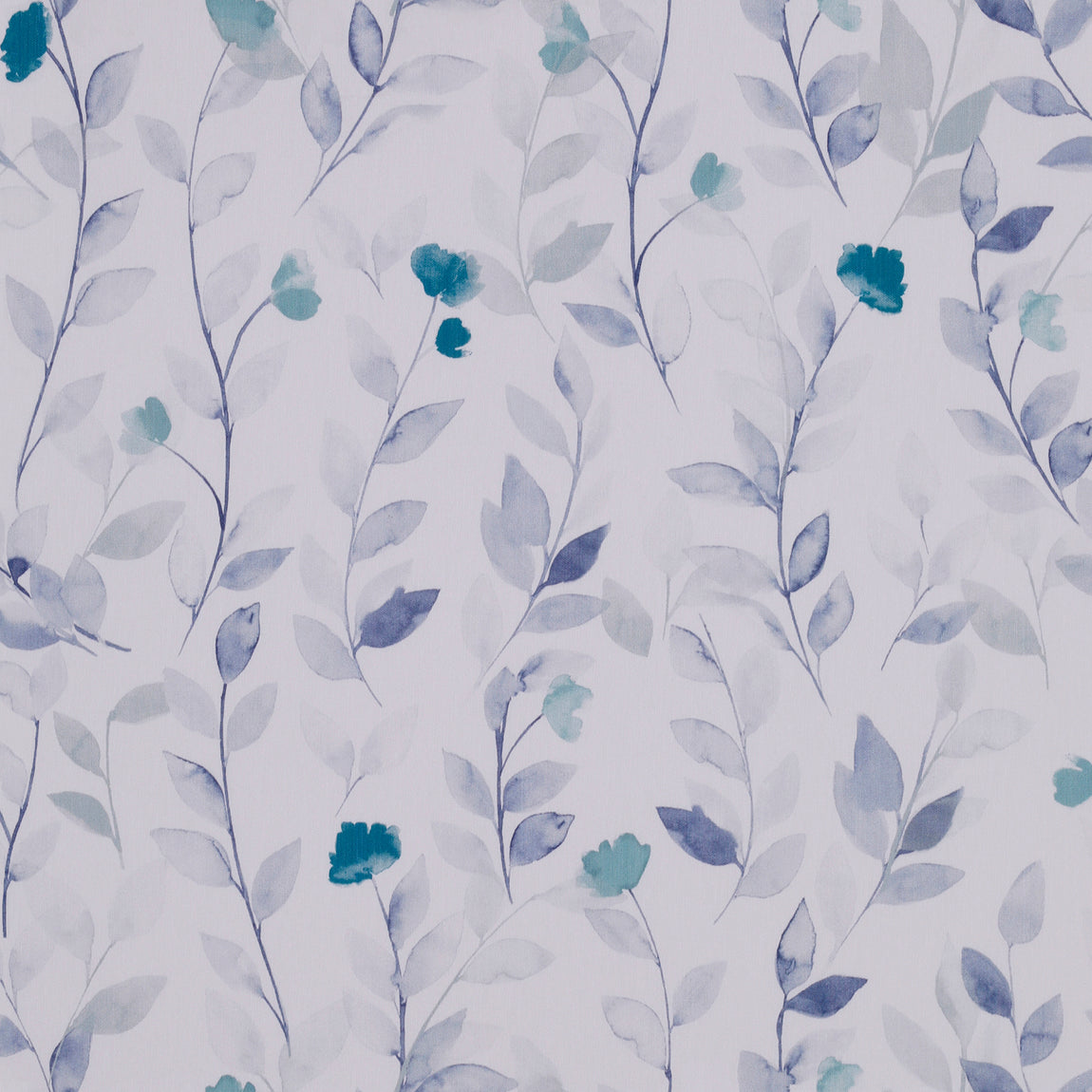 Serene Leaf Bloom Made to Measure Curtain Sky