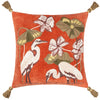 Wylder Tropics Kushiro Embroidered Velvet Filled Cushion 50cm x 50cm Coral