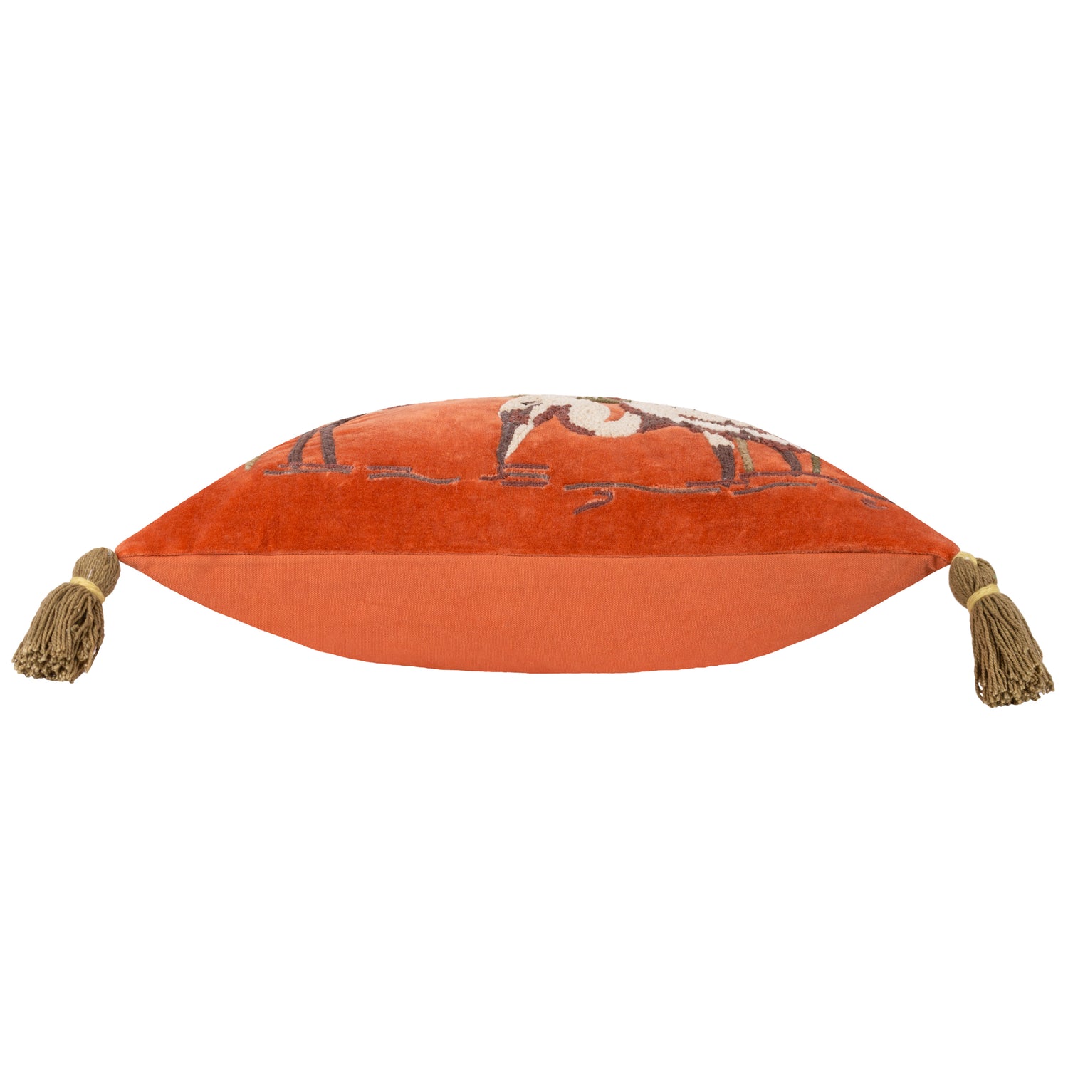 Wylder Tropics Kushiro Embroidered Velvet Filled Cushion 50cm x 50cm Coral