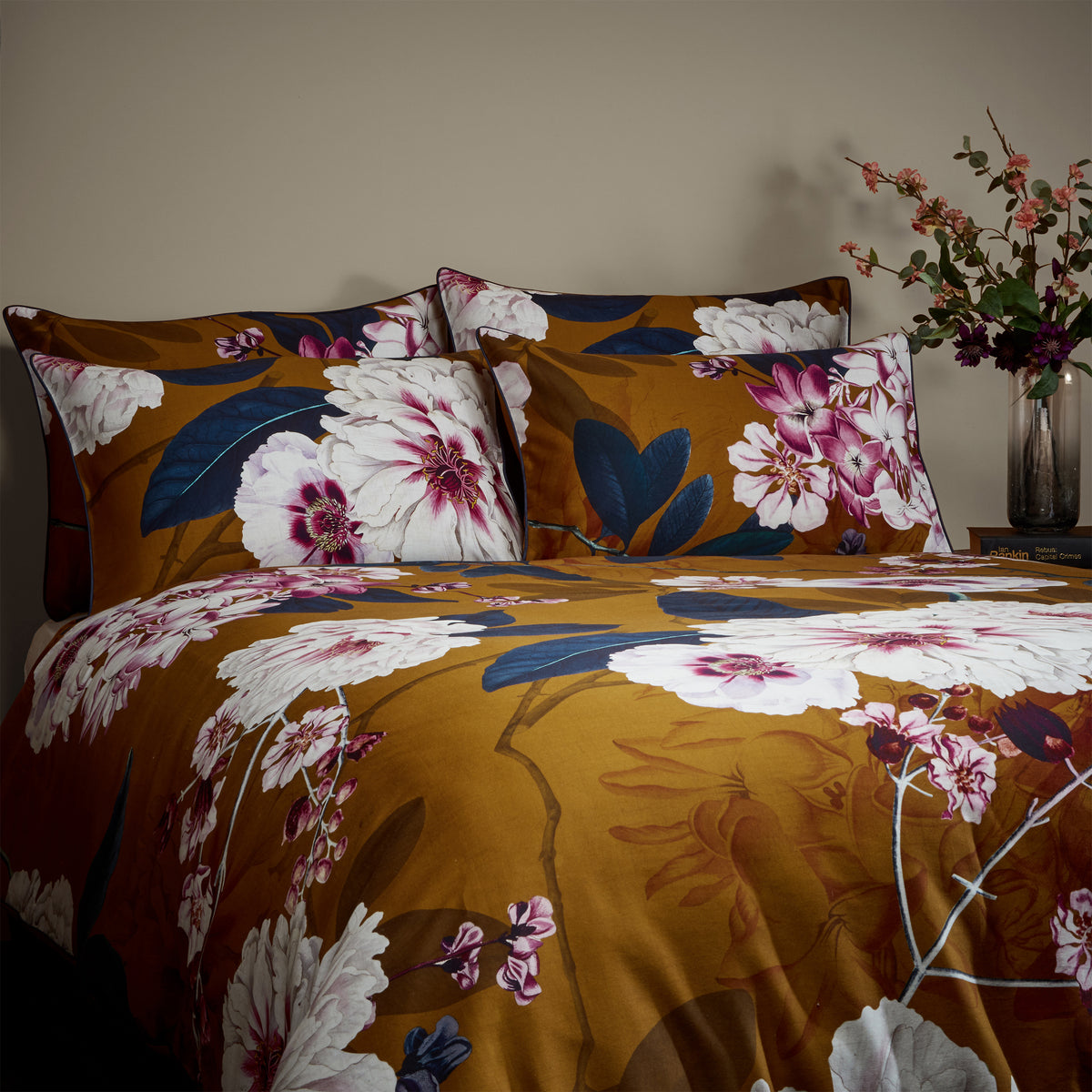 Paoletti Kyoto Floral Duvet Cover Bedding Set Multi