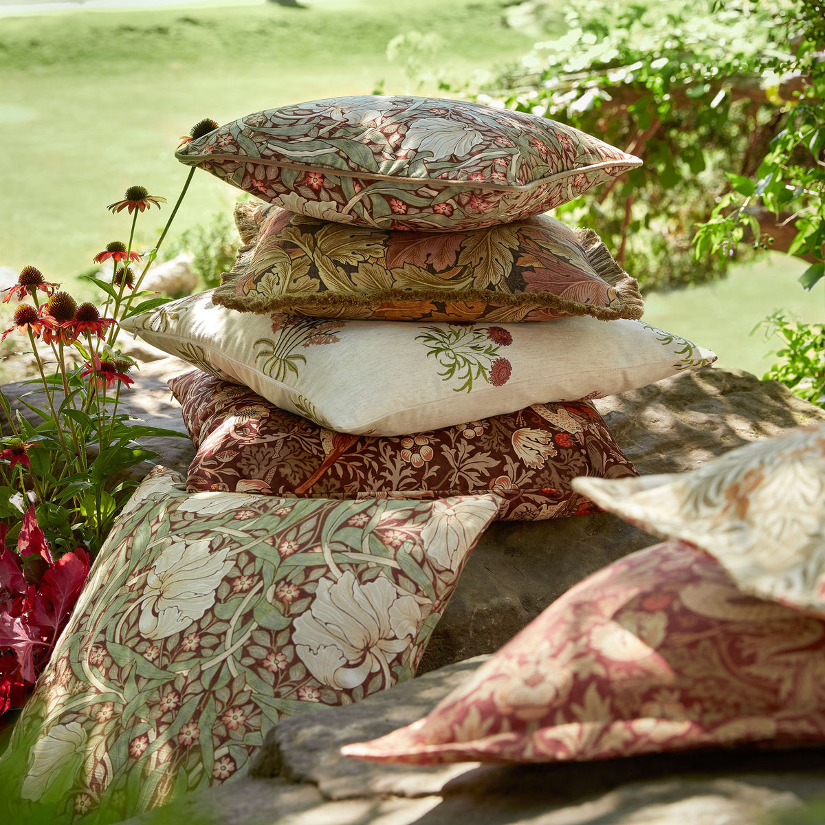 William Morris At Home Pimpernel Fabric Brick