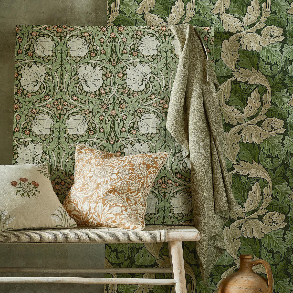 William Morris At Home Acanthus Fabric Nettle