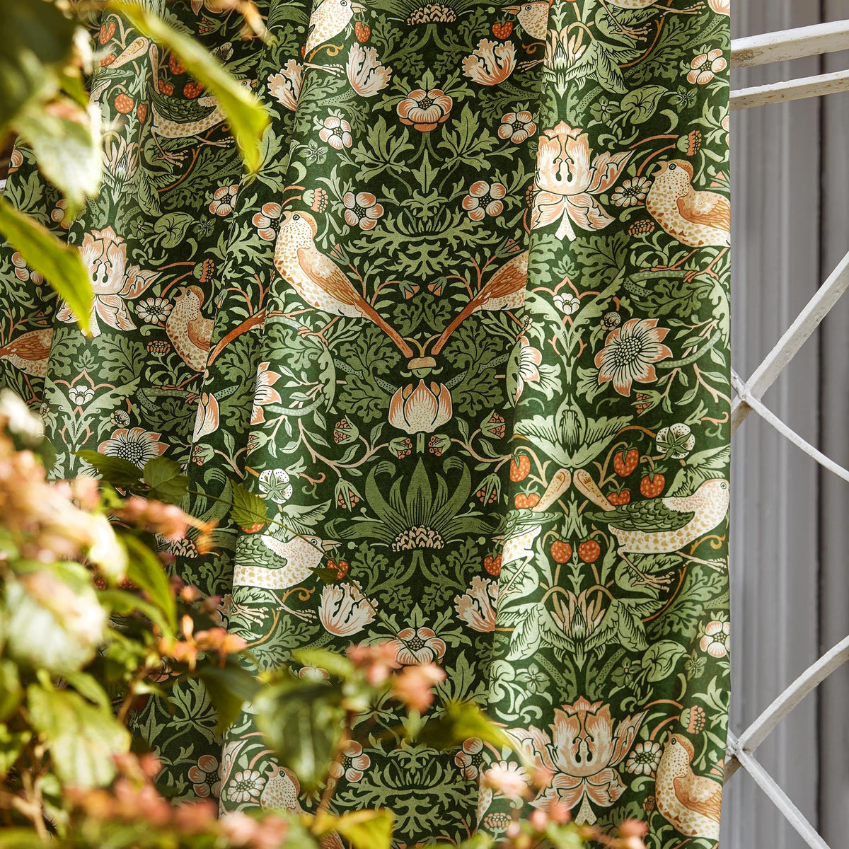 William Morris At Home Strawberry Thief Fabric Nettle