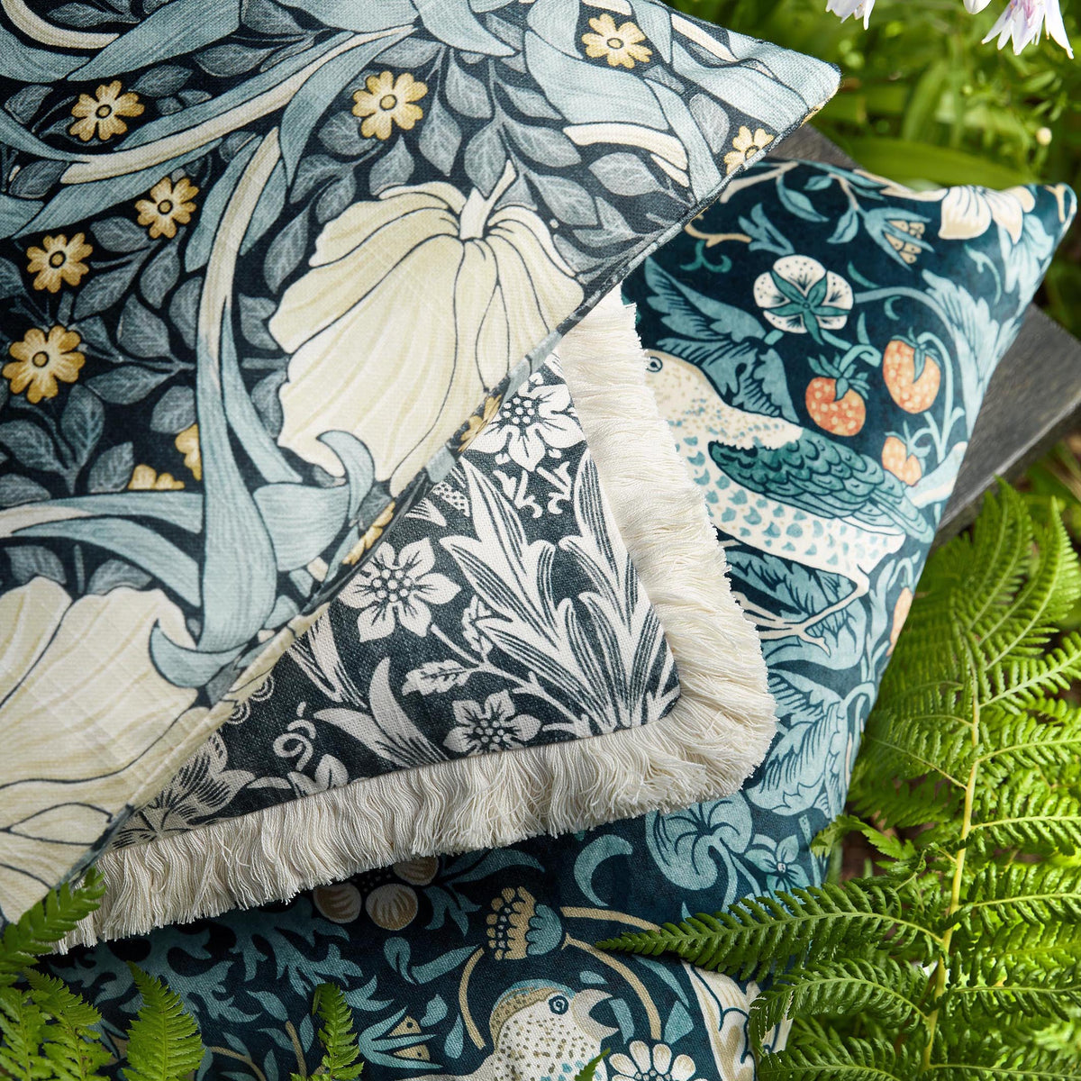 William Morris At Home Pimpernel Velvet Fabric Indigo