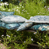 William Morris At Home Lily Flower Embroidered Fabric Woad