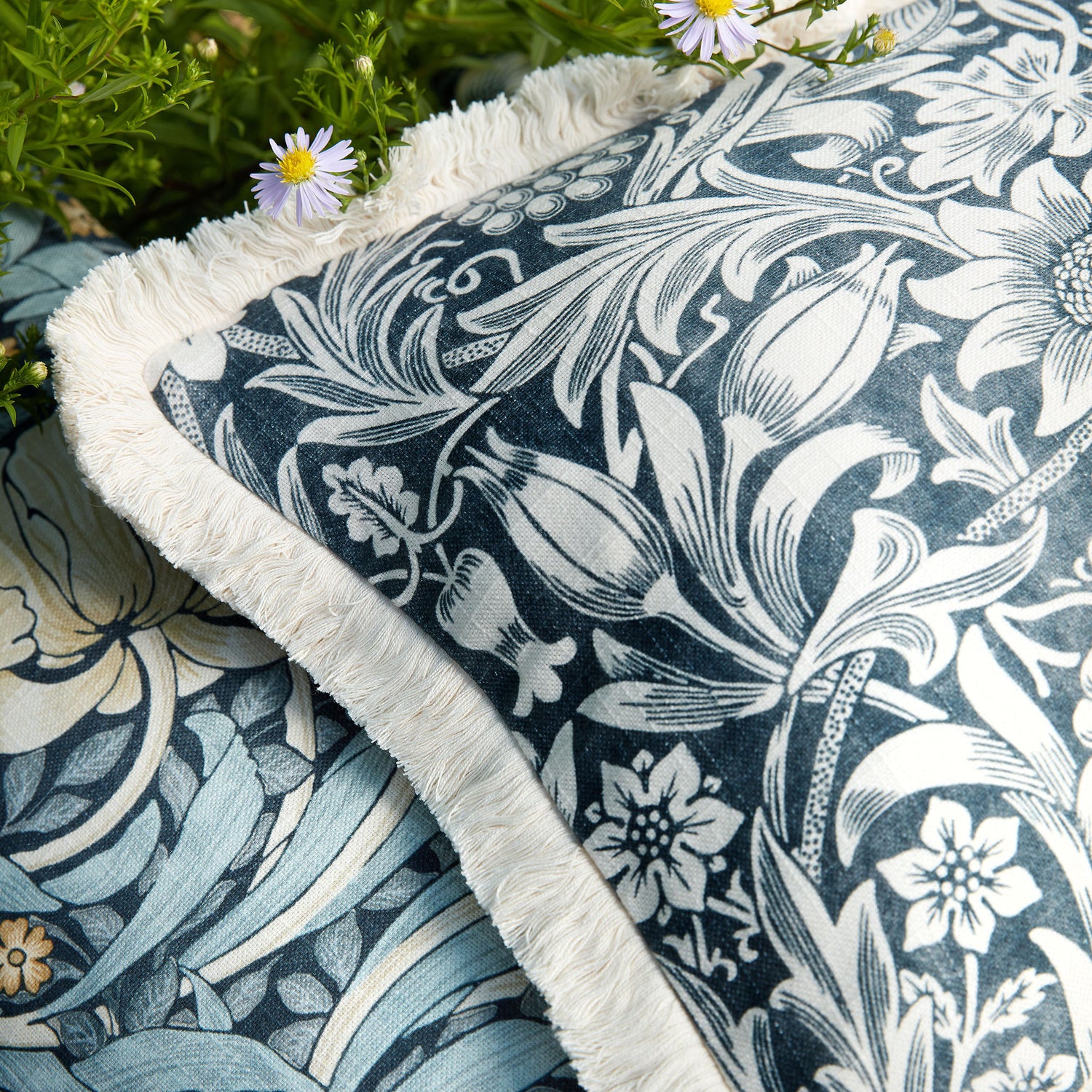 William Morris At Home Sunflower Fabric Indigo