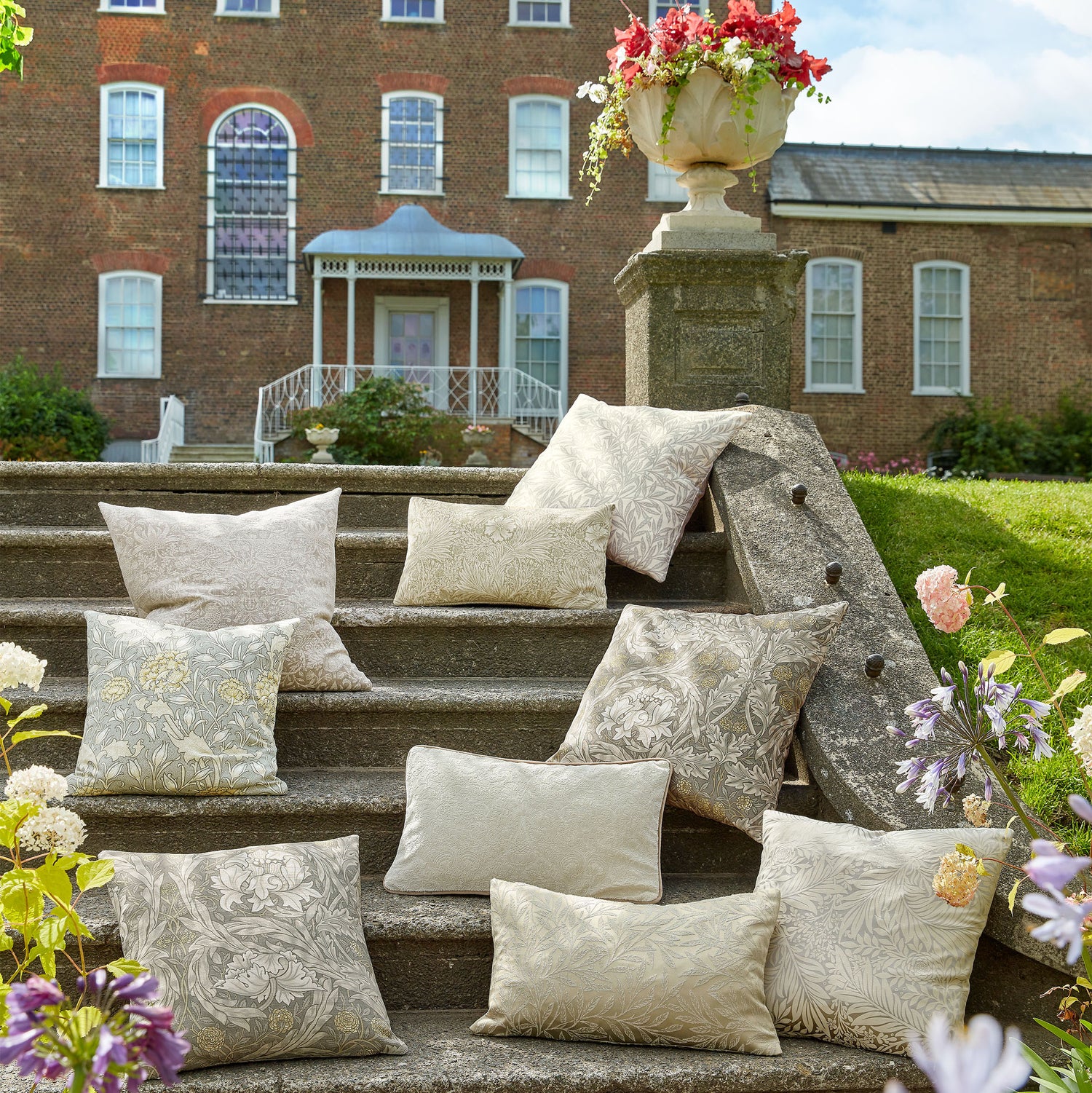 William Morris At Home Wild Tulip Fabric Limestone