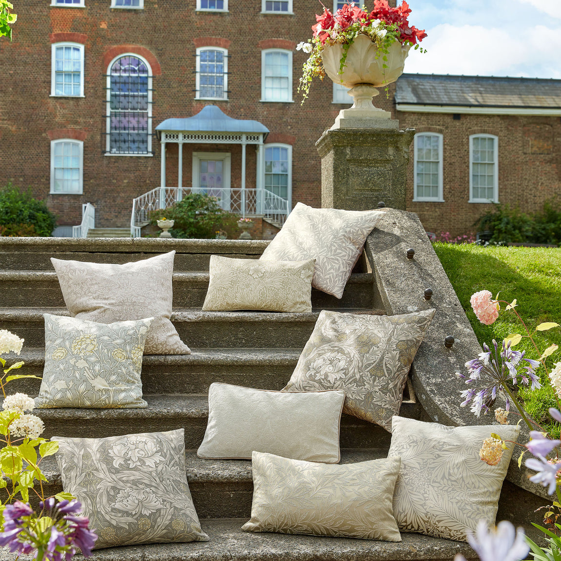 William Morris At Home Wild Tulip Fabric Limestone