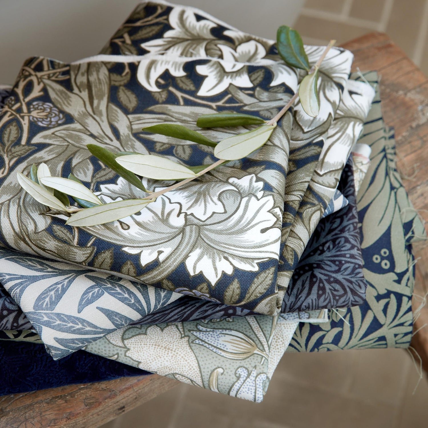 William Morris At Home Willow Fabric Indigo