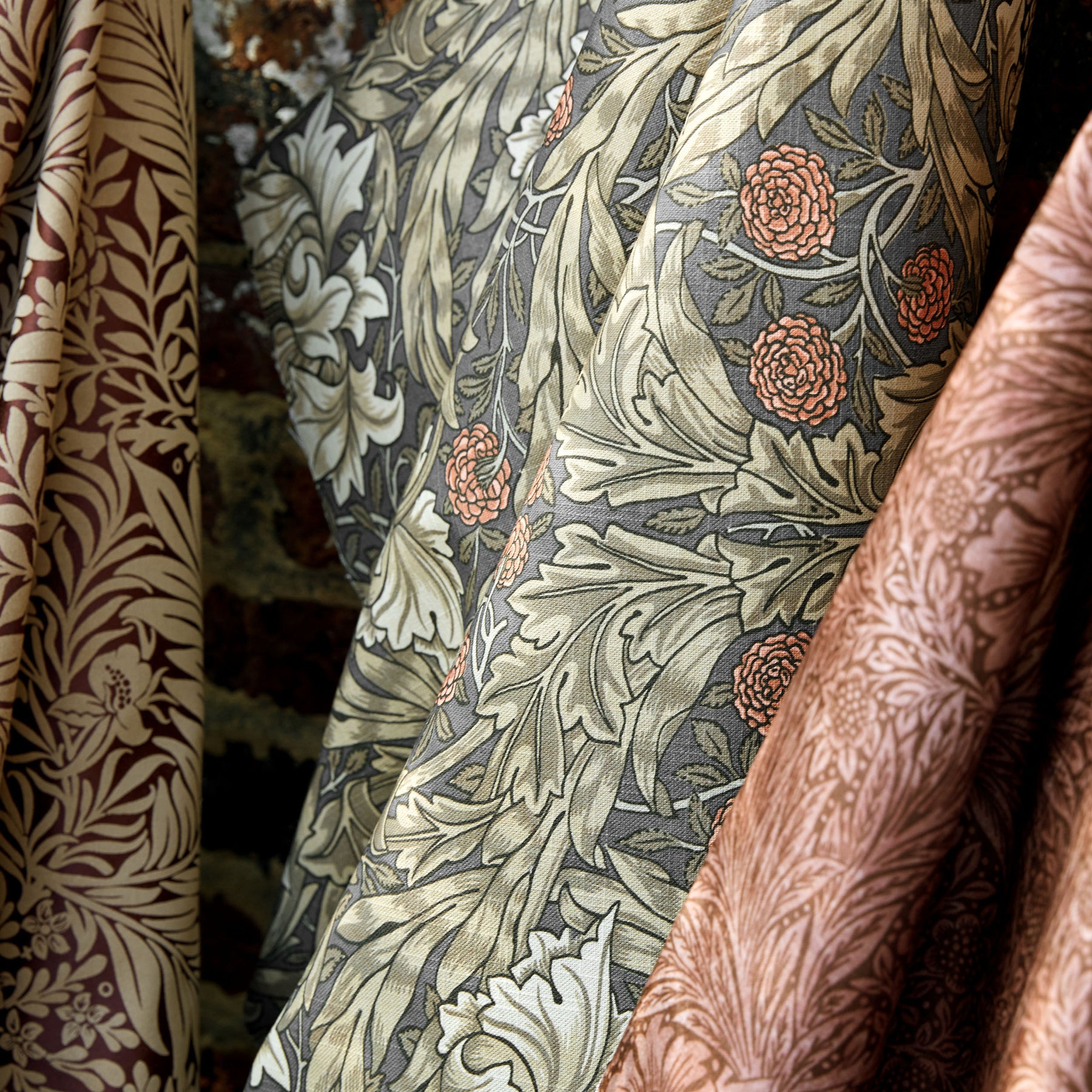 William Morris At Home African Marigold Fabric Walnut
