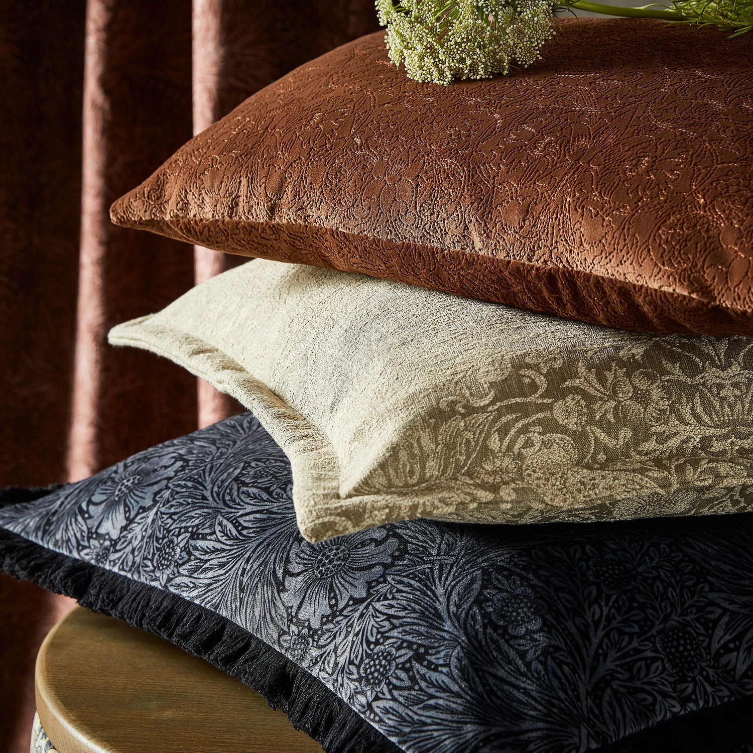 William Morris At Home Marigold Velvet Fabric Indigo