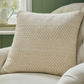 Laura Ashley Kempley Woven 45cm x 45cm Filled Cushion Natural