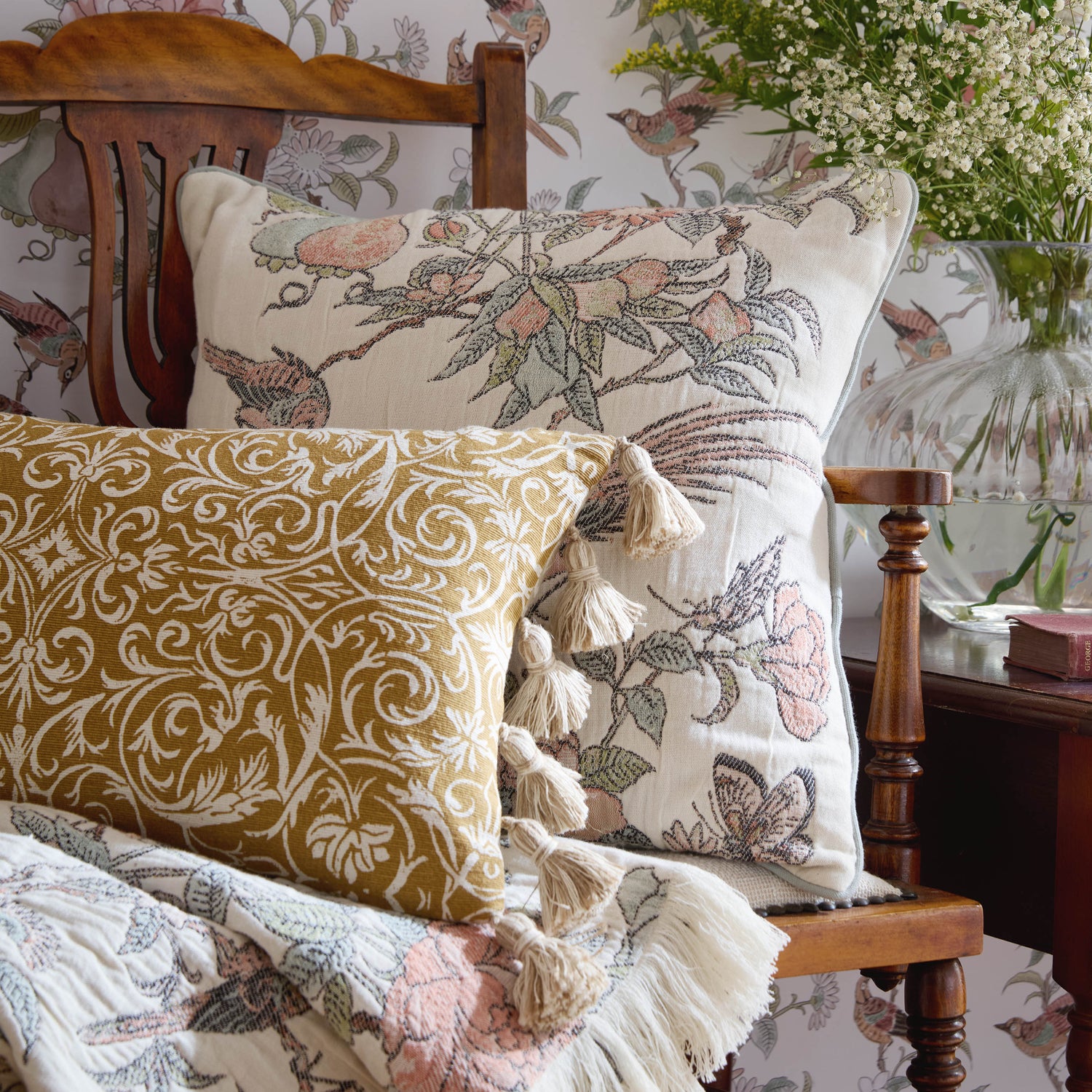 Historic Royal Palaces Kensington 30cmx50cm Filled Cushion Ochre Yellow