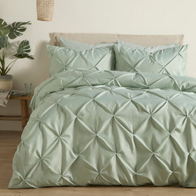 Serene Lara Duvet Cover Bedding Set Steel Sage