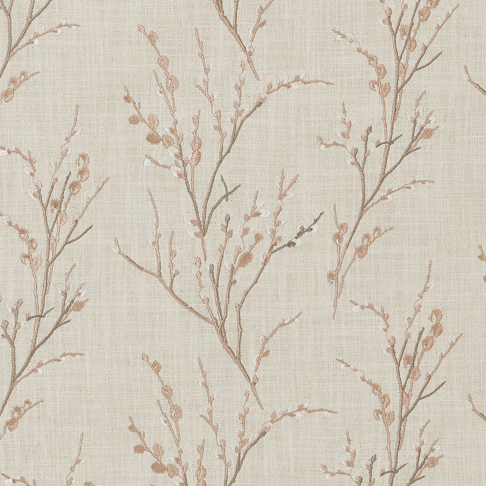 Laura Ashley Pussy Willow Embroidered Fabric Blush