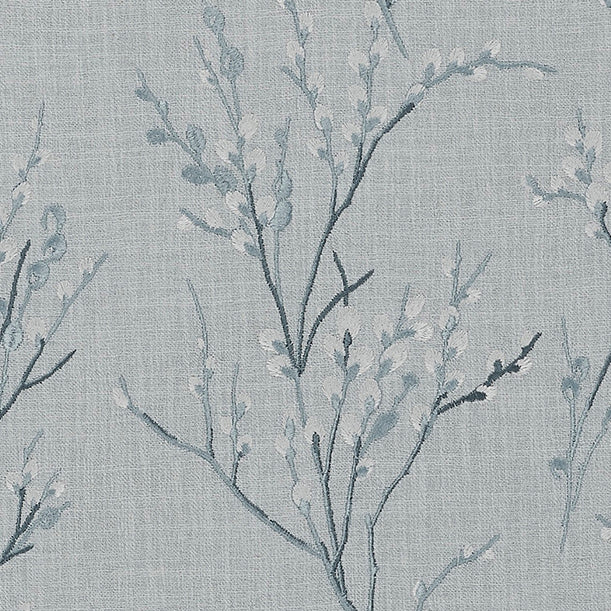 Laura Ashley Pussy Willow Embroidered Fabric Seaspray
