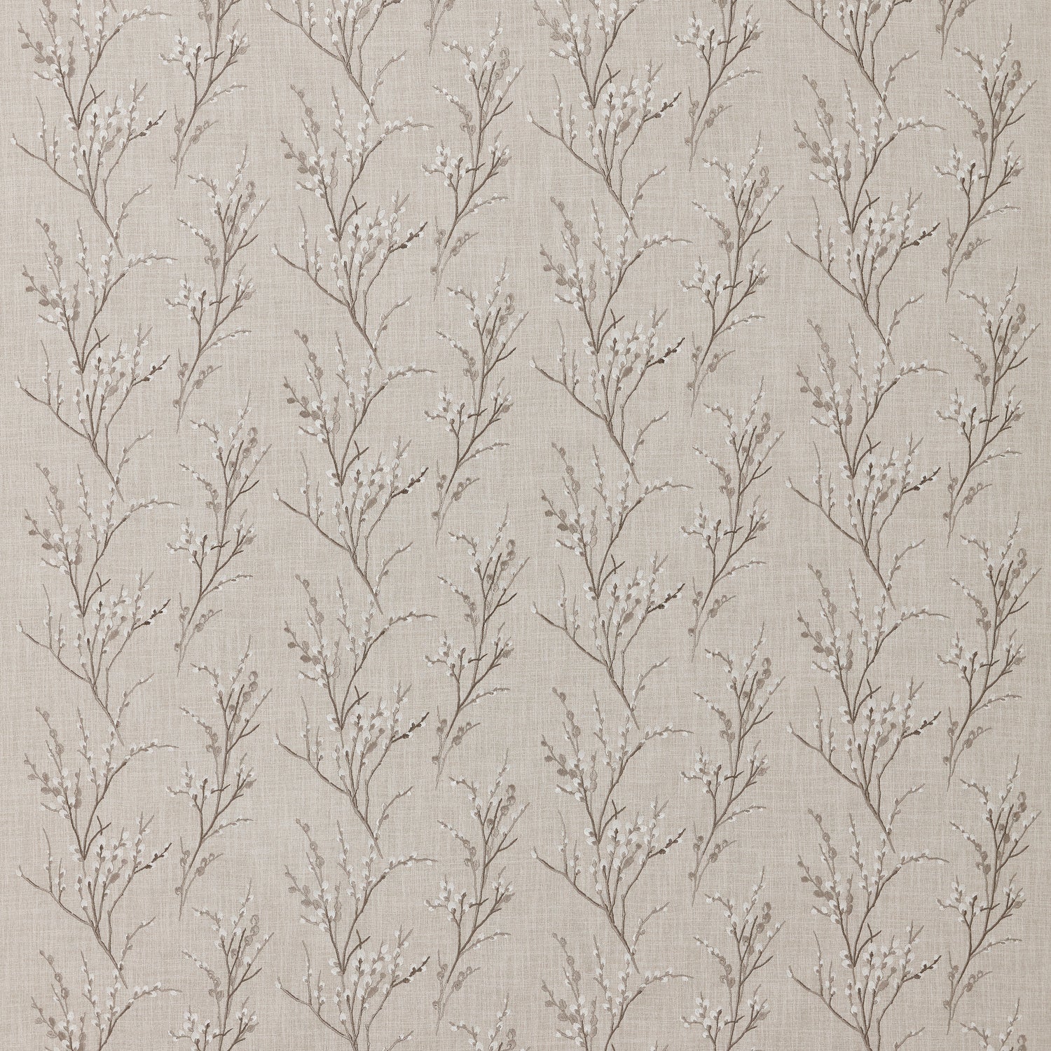 Laura Ashley Pussy Willow Embroidered Fabric Steel