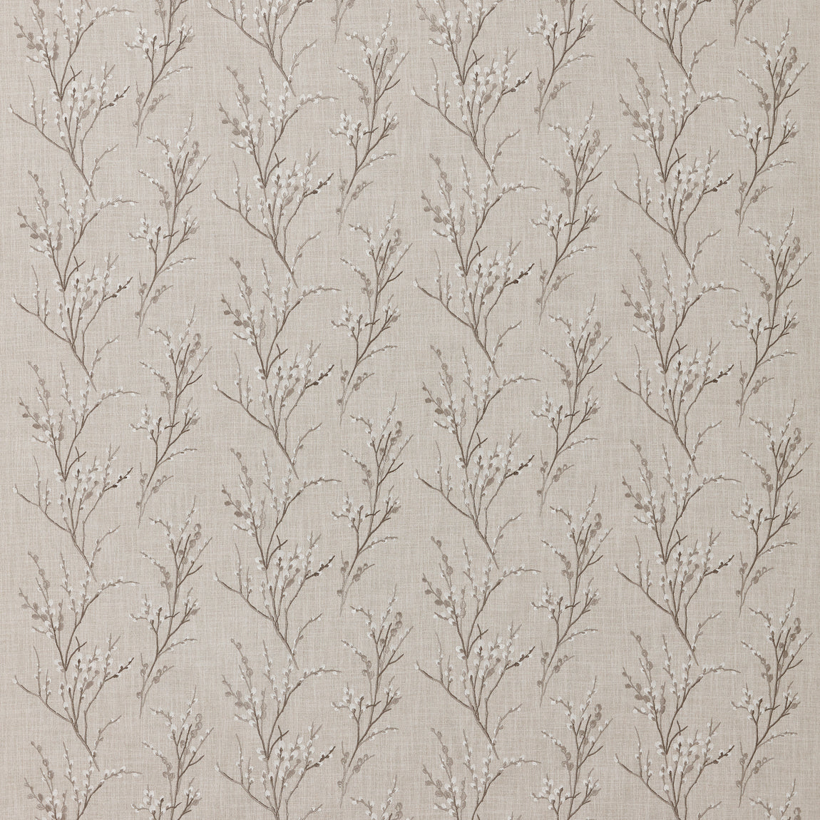 Laura Ashley Pussy Willow Embroidered Fabric Steel