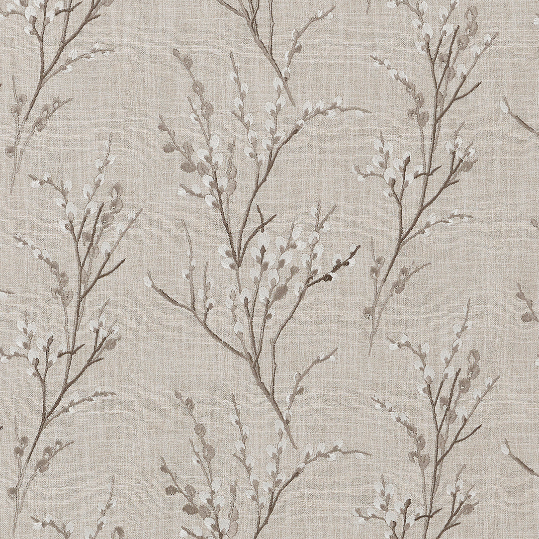 Laura Ashley Pussy Willow Embroidered Fabric Steel