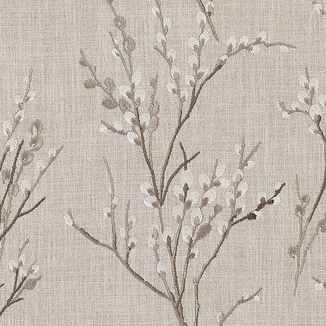Laura Ashley Pussy Willow Embroidered Fabric Steel