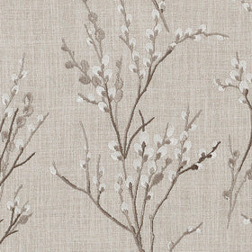 Laura Ashley Pussy Willow Embroidered Fabric Steel
