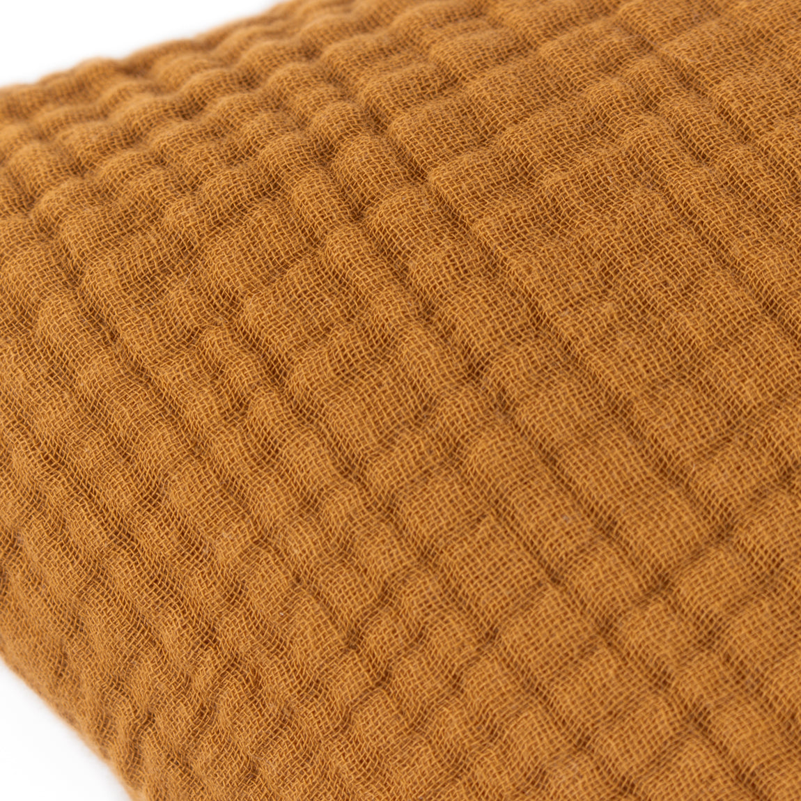 Yard Lark Muslin Crinkle Cotton Filled Cushion 45cm x 45cm Cumin