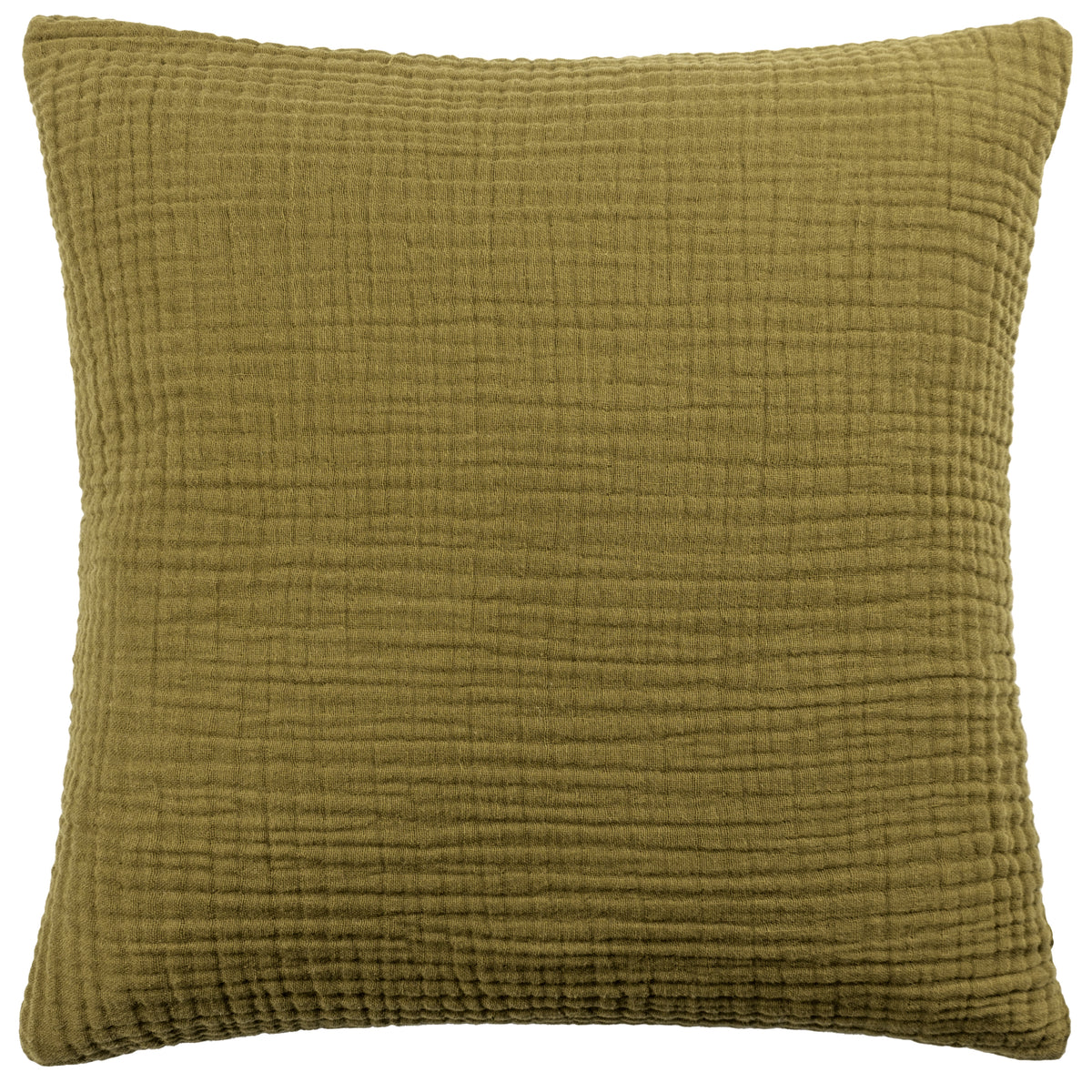 Yard Lark Muslin Crinkle Cotton Filled Cushion 45cm x 45cm Khaki