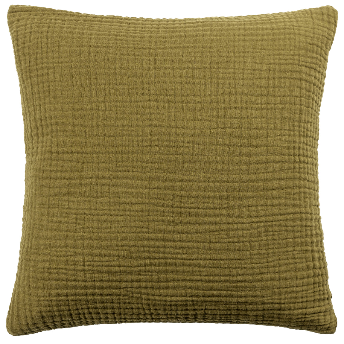 Yard Lark Muslin Crinkle Cotton Filled Cushion 45cm x 45cm Khaki