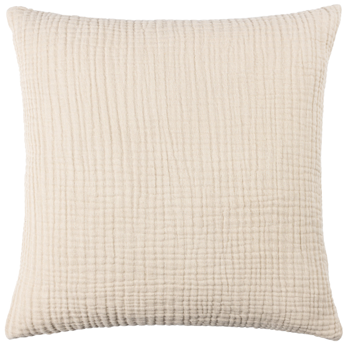 Yard Lark Muslin Crinkle Cotton Filled Cushion 45cm x 45cm Natural