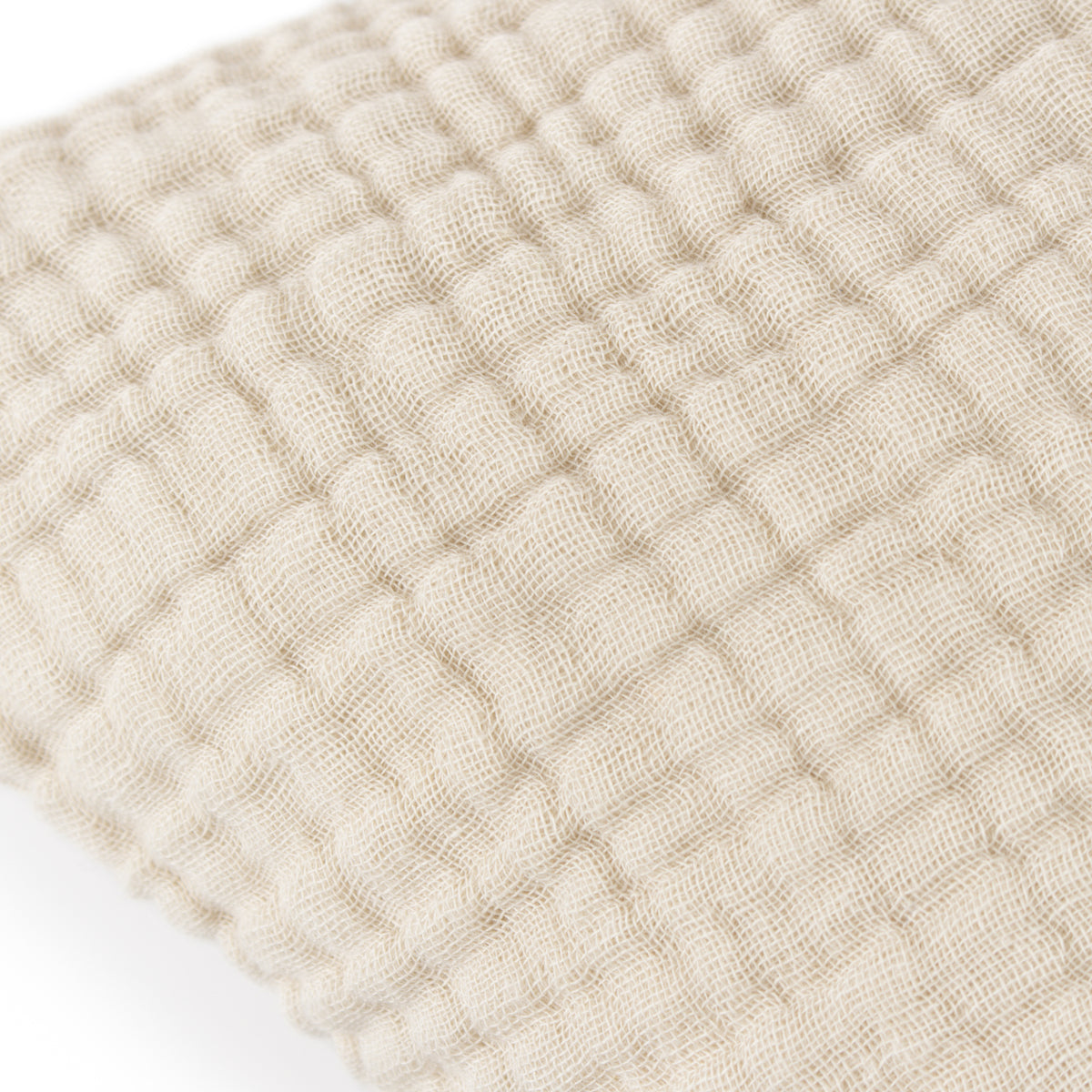 Yard Lark Muslin Crinkle Cotton Filled Cushion 45cm x 45cm Natural