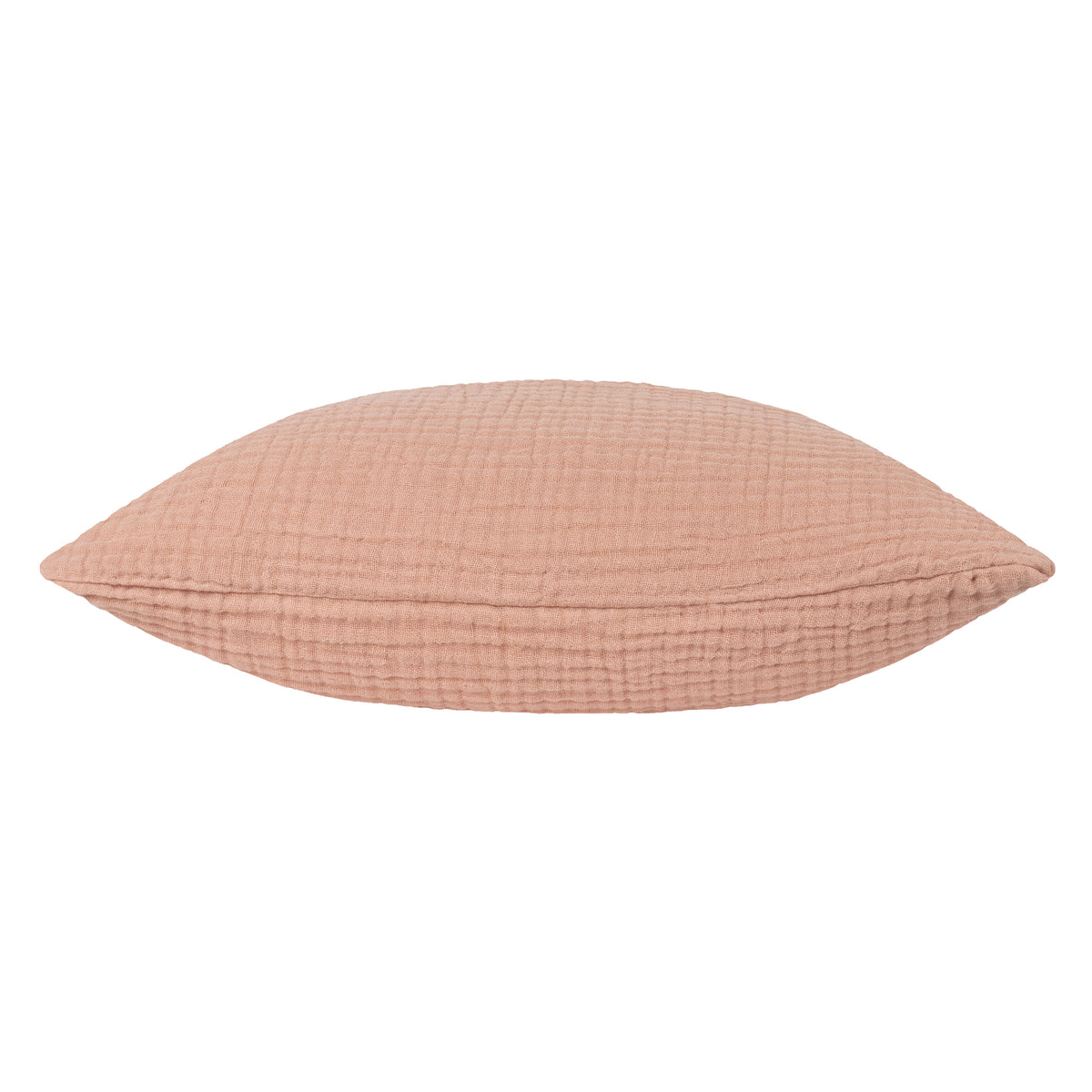 Yard Lark Muslin Crinkle Cotton Filled Cushion 45cm x 45cm Pink Clay