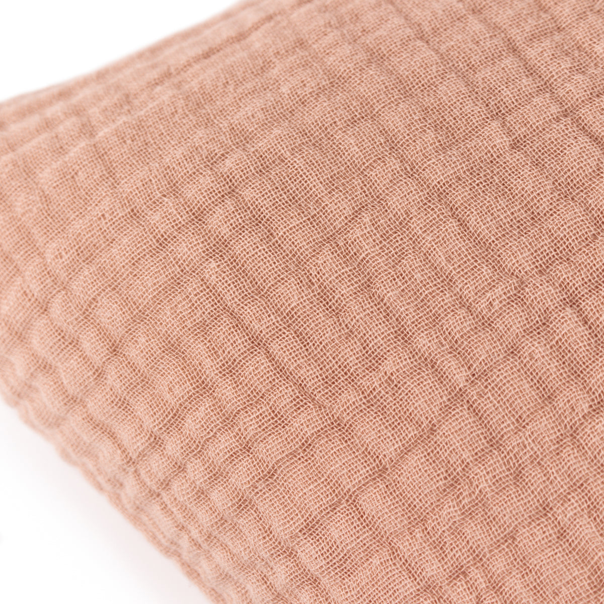 Yard Lark Muslin Crinkle Cotton Filled Cushion 45cm x 45cm Pink Clay