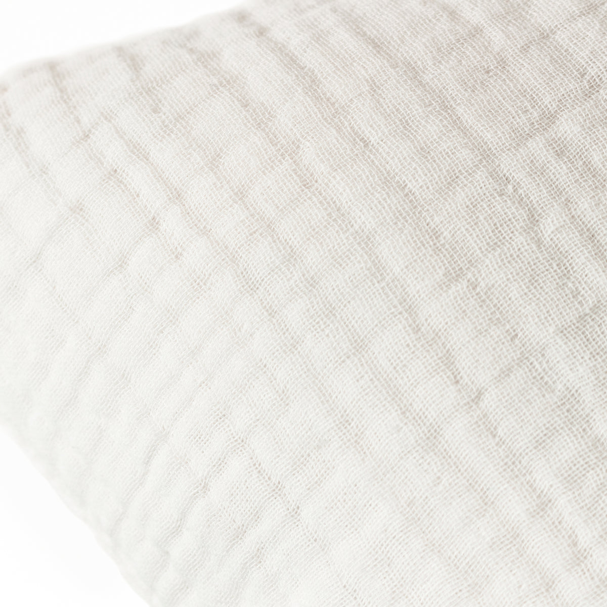 Yard Lark Muslin Crinkle Cotton Filled Cushion 45cm x 45cm White