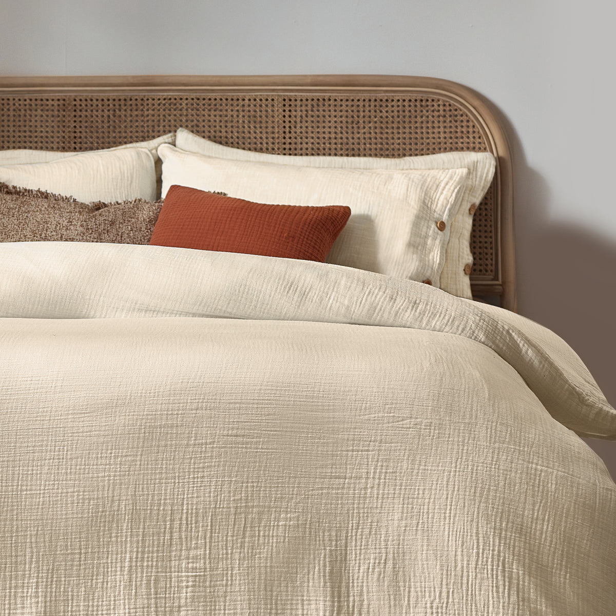 Lark Muslin Cotton Bedding Set Natural