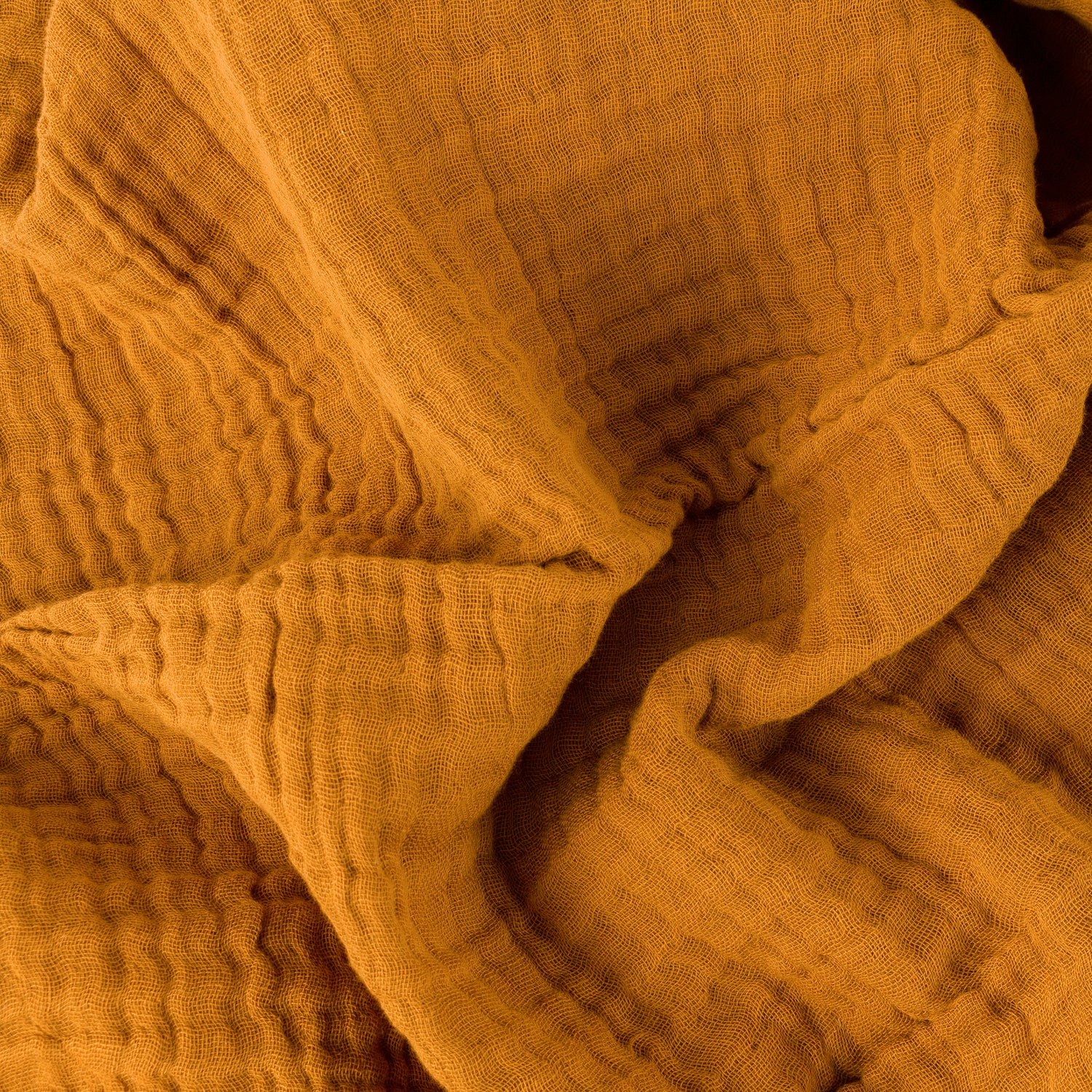 Lark Crinkled Cotton Throw Cumin