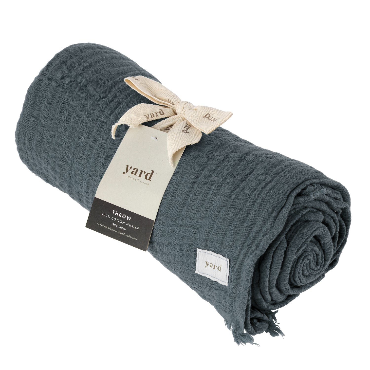 Lark Crinkled Cotton Throw Dusk