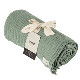 Lark Crinkled Cotton Throw Eucalyptus