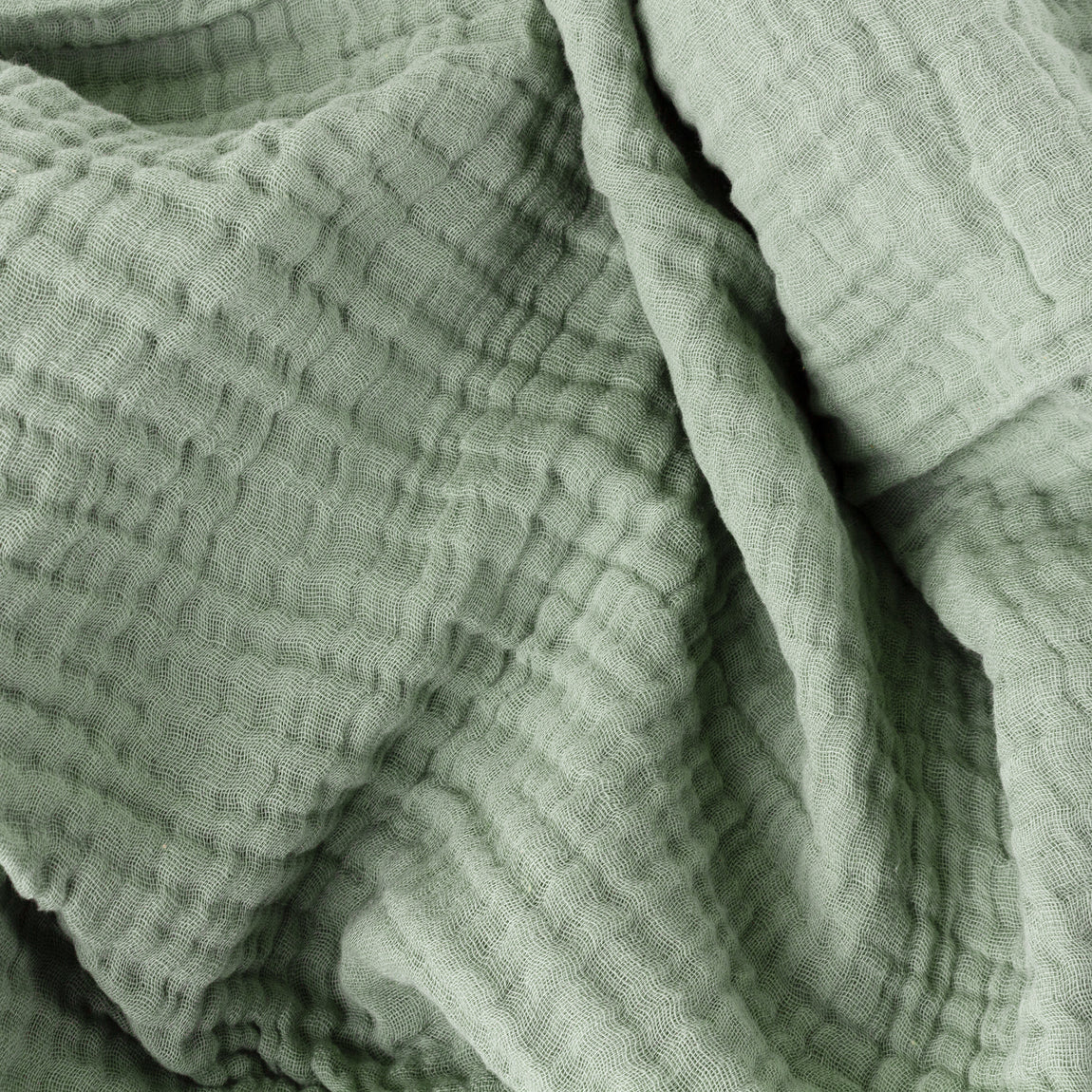 Lark Crinkled Cotton Throw Eucalyptus