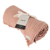Lark Crinkled Cotton Throw Pink Clay