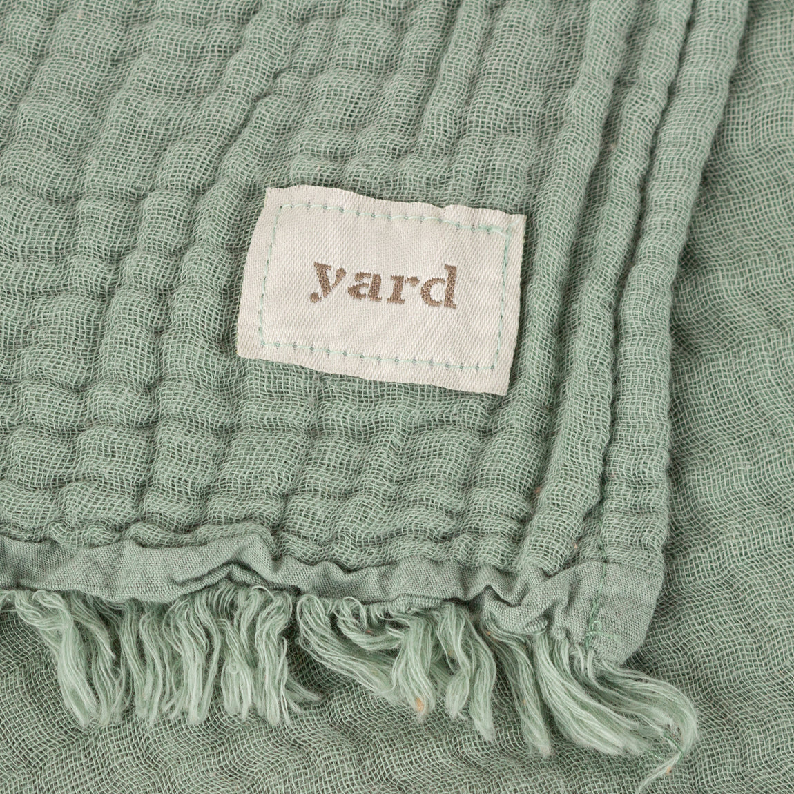 Lark Crinkled Cotton Throw Eucalyptus