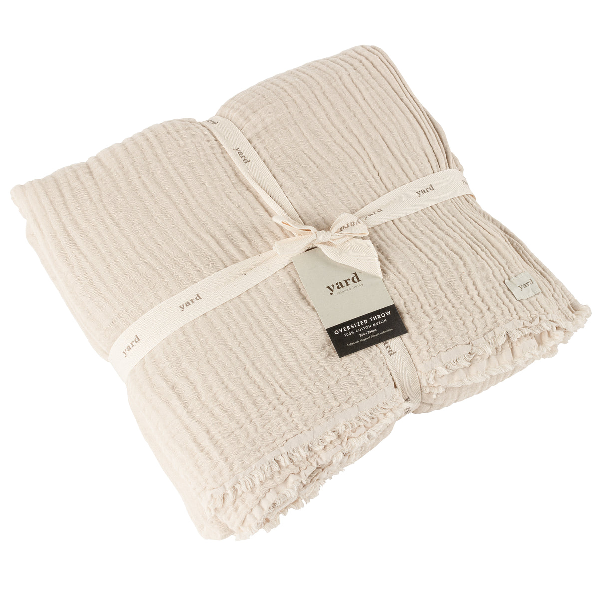 Lark Crinkled Cotton Throw White