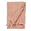Lark Crinkled Cotton Throw Pink Clay