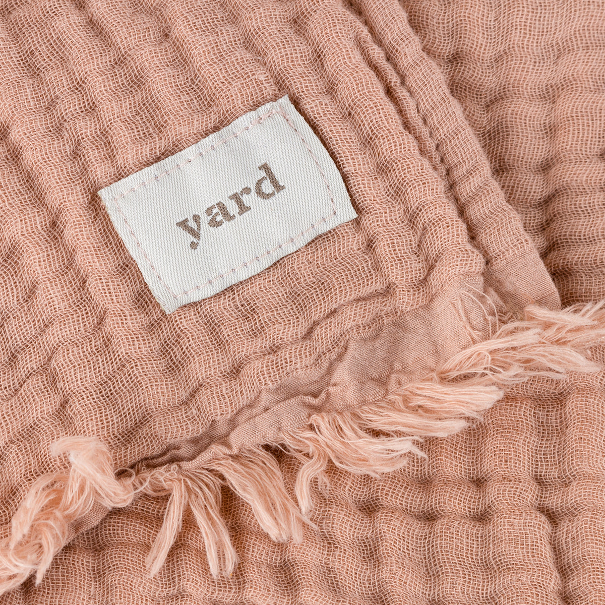 Lark Crinkled Cotton Throw Pink Clay