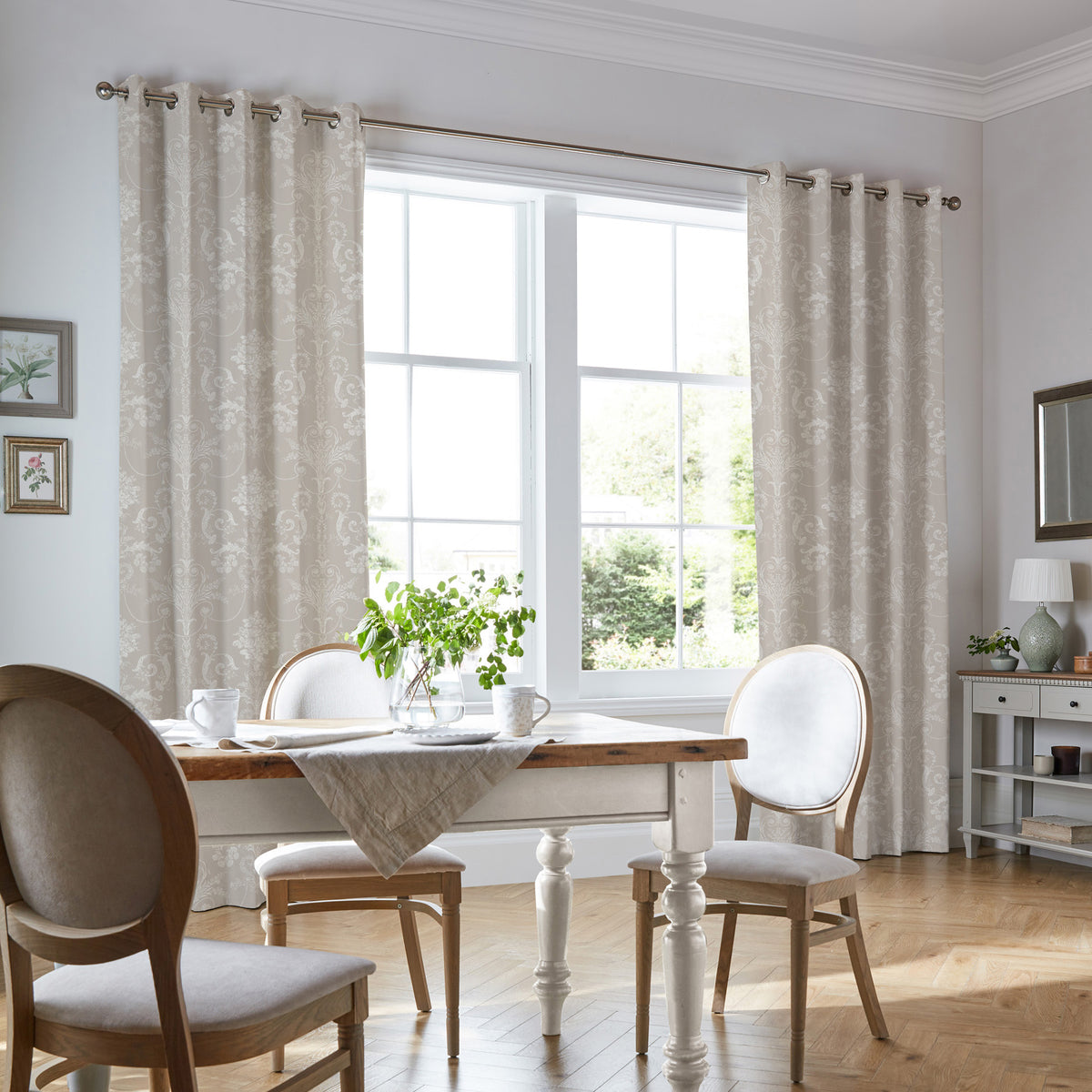 Laura Ashley Josette Made To Measure Curtains Dove Grey