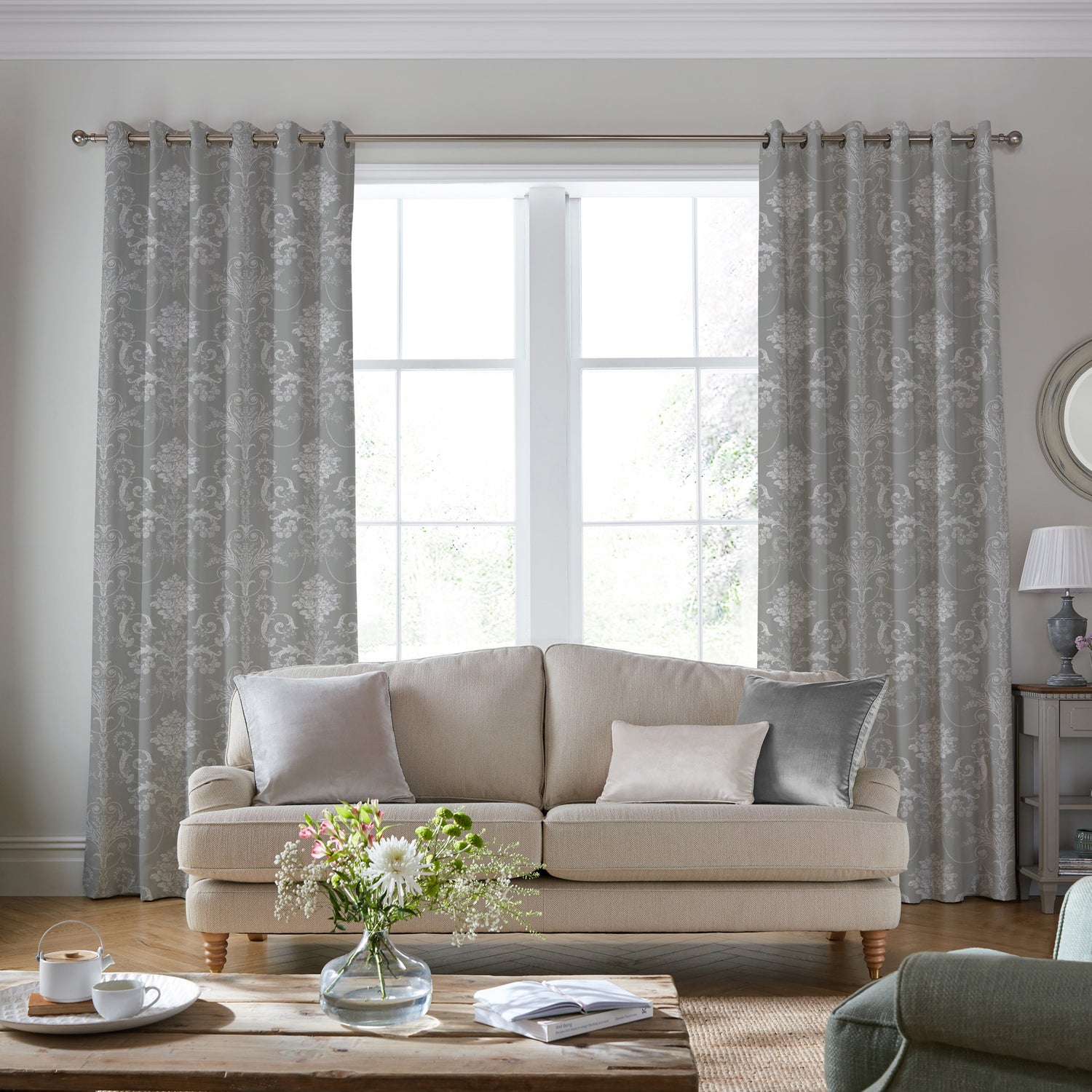 Laura Ashley Josette Made To Measure Roman Blind Steel